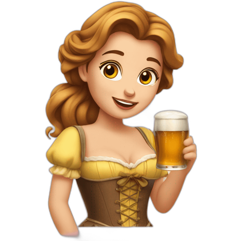 Belle avec une bier emoji