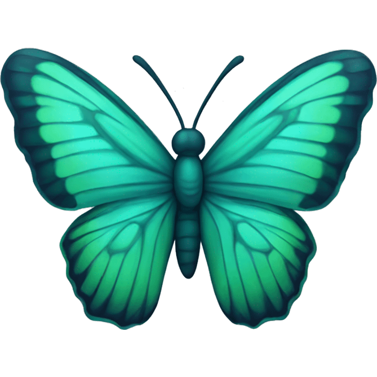 green, blue, and teal butterfly scary emoji