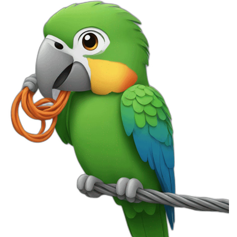 parrot eating cable emoji