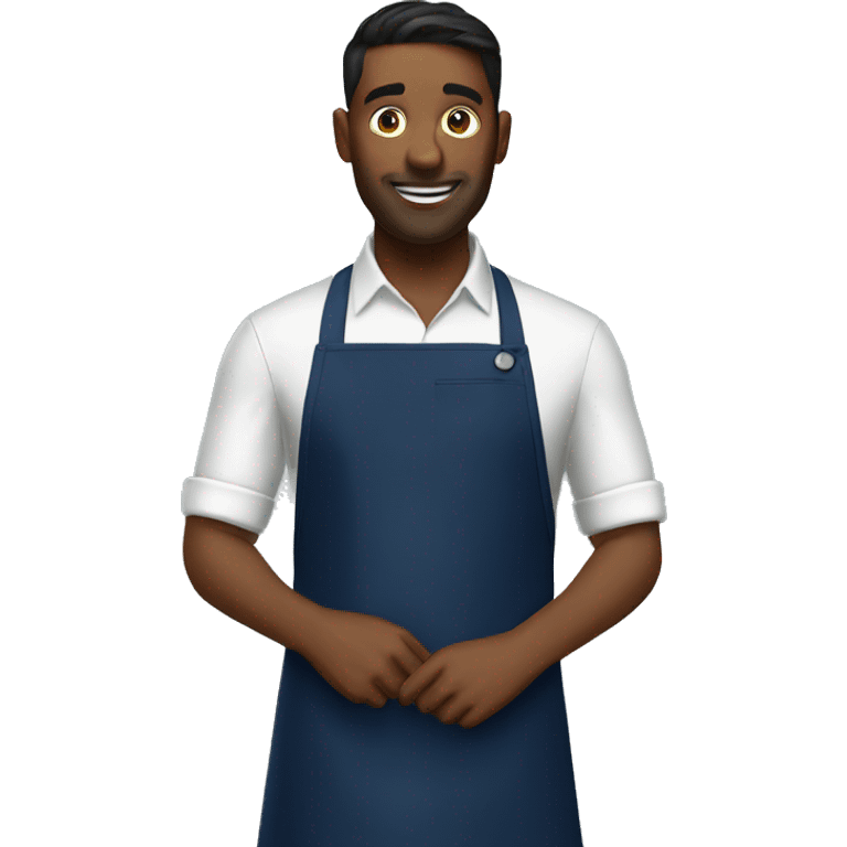 Realistic navy blue kitchen apron. emoji