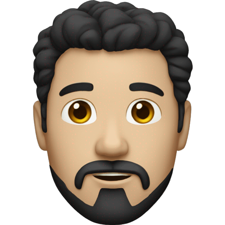 full man with goatee, white skin, black hair emoji