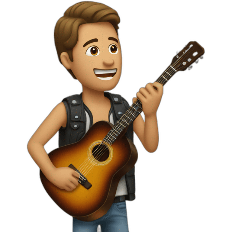 Un hombre despechado con una guitarra  emoji