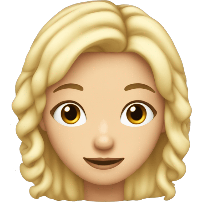 fille blonde avec des racines brunes au yeux bleu emoji