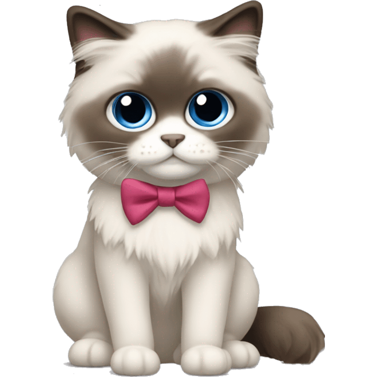 Ragdoll with bow emoji