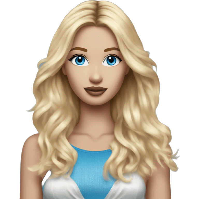 Realistic victoria secret model blonde blue eyes  emoji