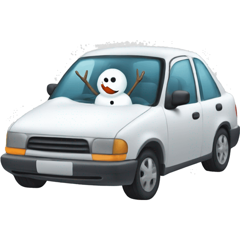 Snowman in car emoji