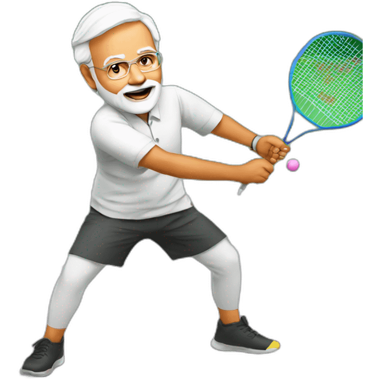 Modi ji playing badminton  emoji