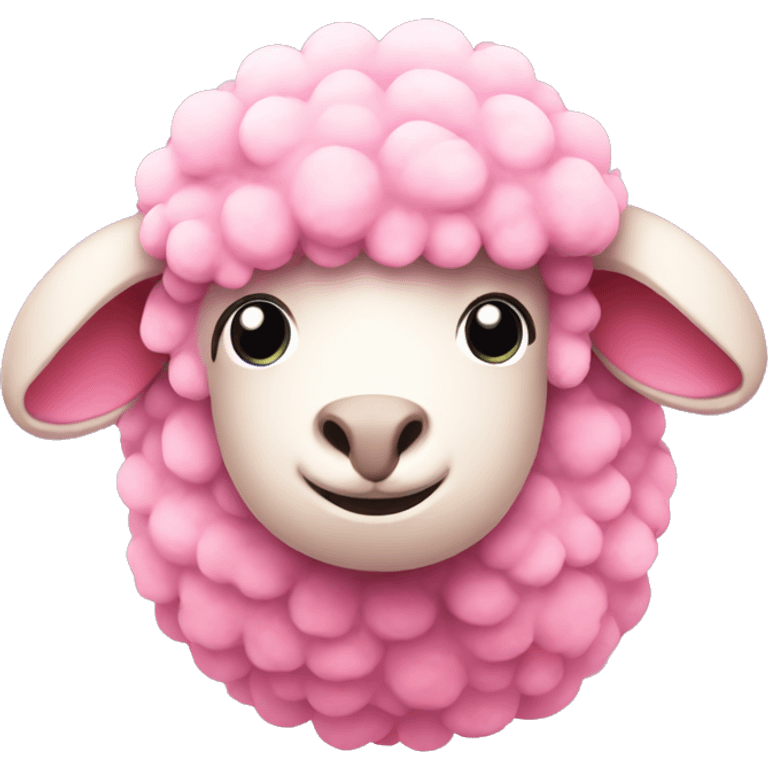 A cute pink sheep emoji