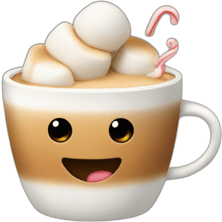 a coffe cup with marshmallow emoji