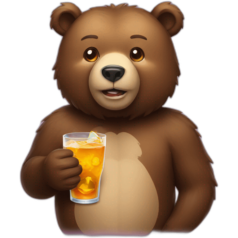 bear with drink emoji