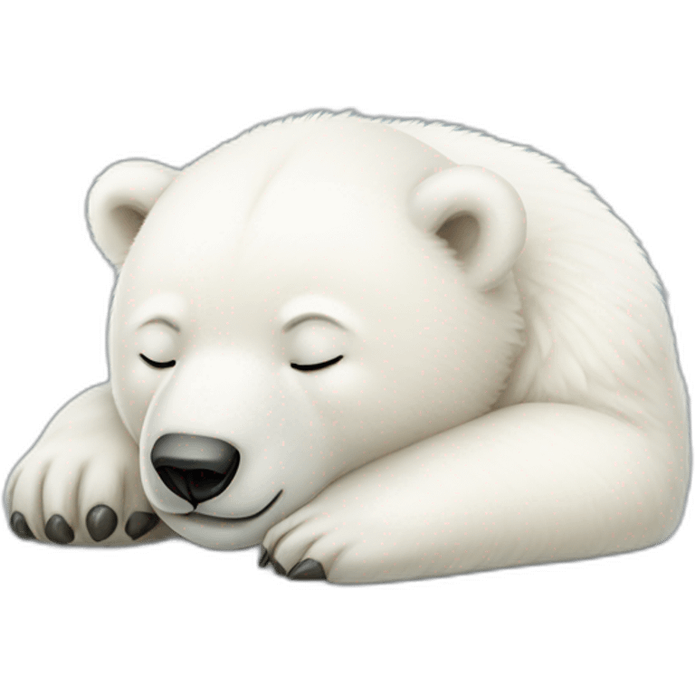 Baby polar bear sleeping white background emoji