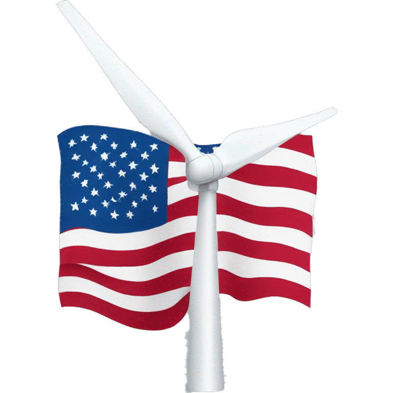 Wind turbine and usa flag emoji