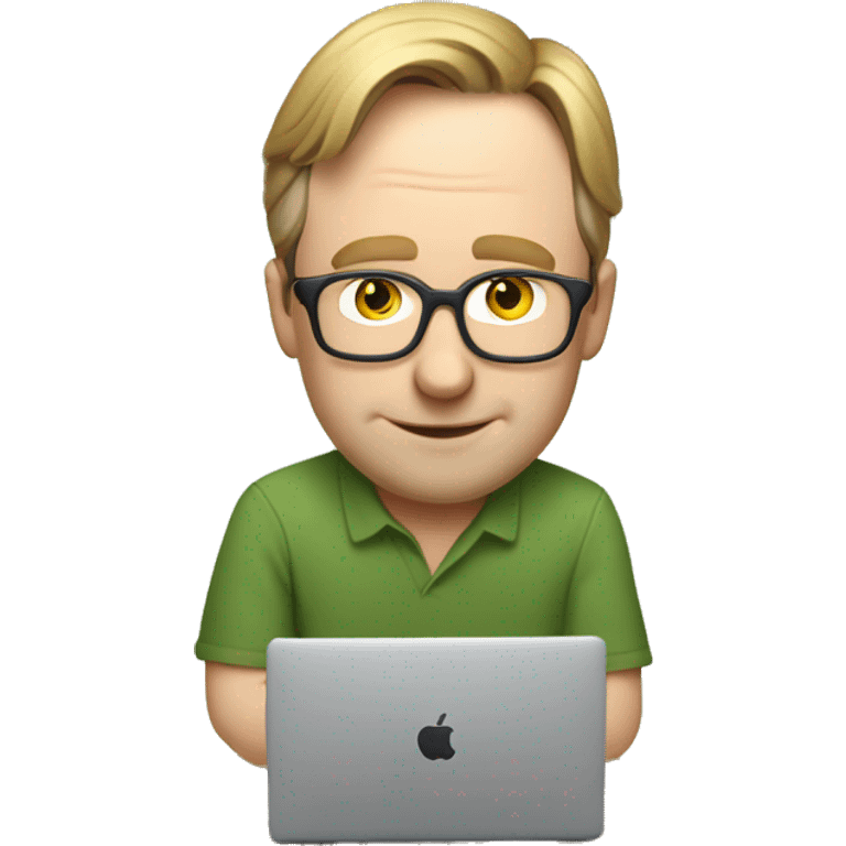 linus torvalds working on a macbook on vacation emoji