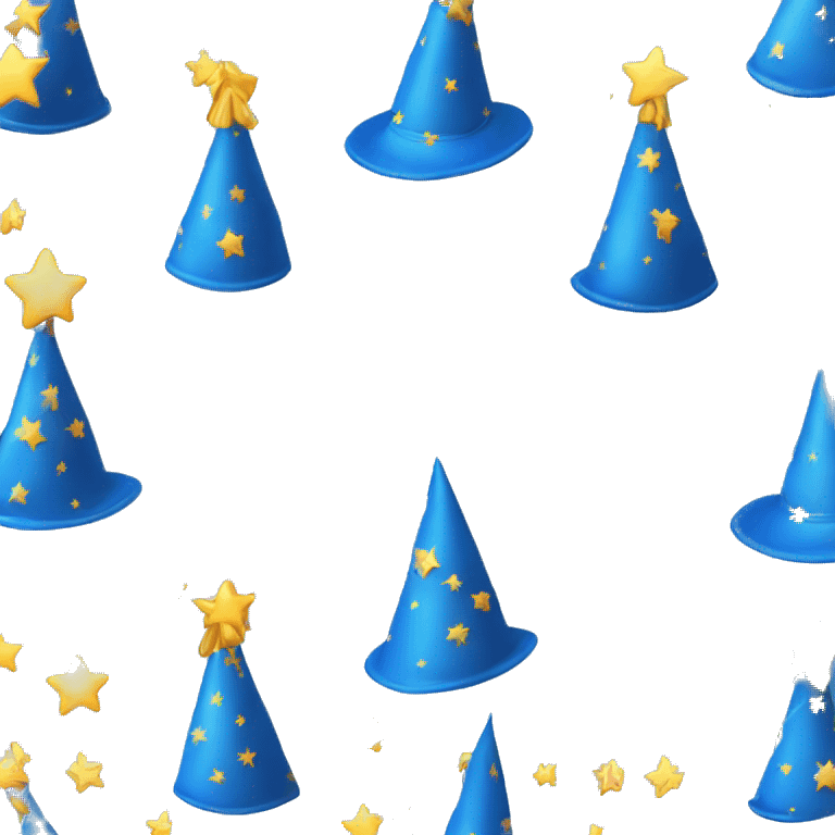 blue birthday hat with star and moon pattern emoji