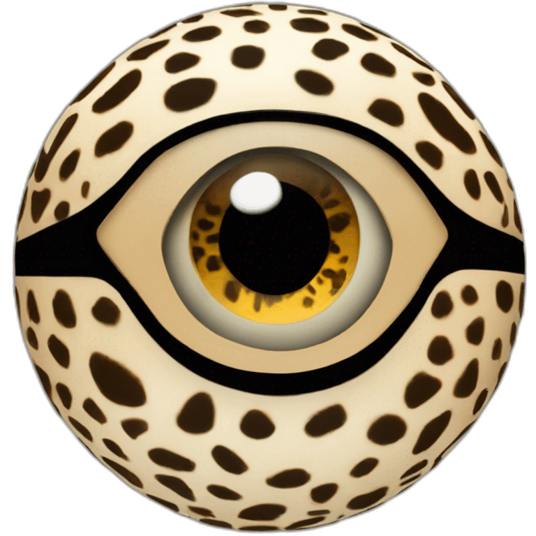 3d sphere with a cartoon Ocelot skin texture with Eye of Horus emoji