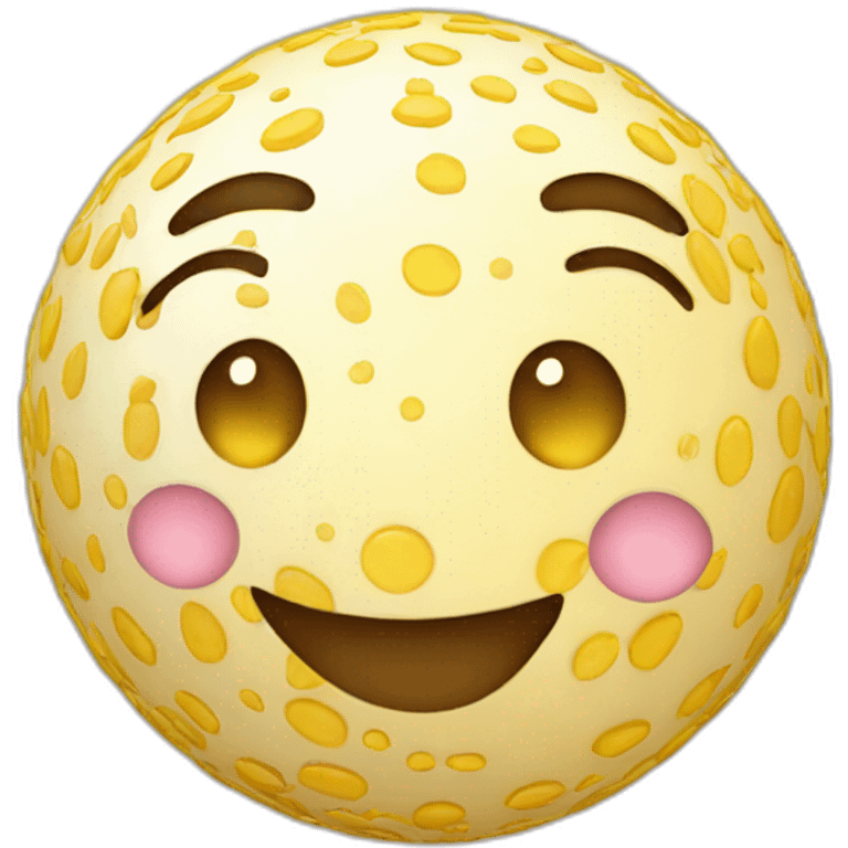 3d sphere with happy skin pattern texture emoji