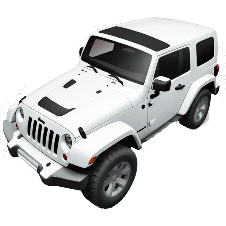 White Jeep Wrangler Rubicon with white roof and red rims  emoji