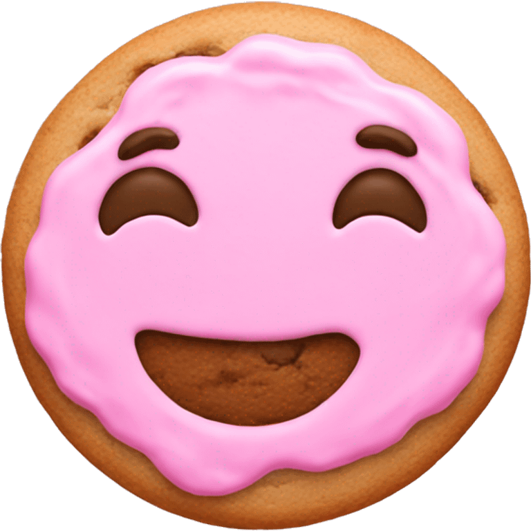 make a cookie with pink icing  emoji