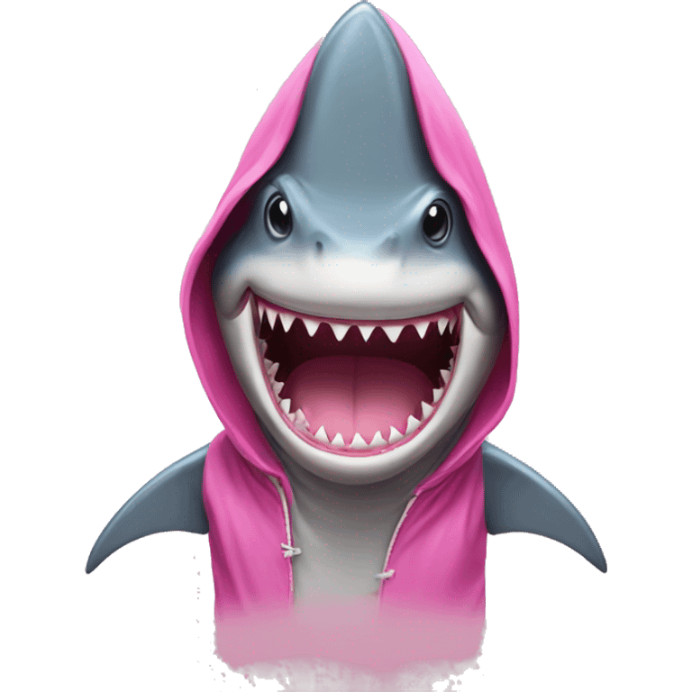 Shark wearing a pink hood emoji