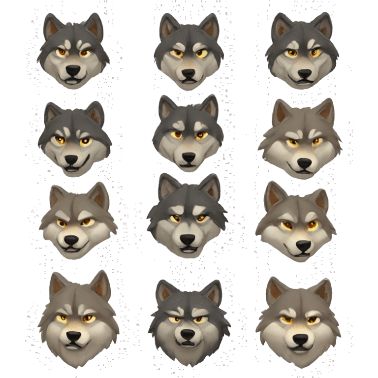 pack of muscular wolves emoji