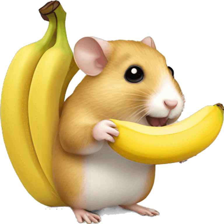 A hamster eats a banana emoji