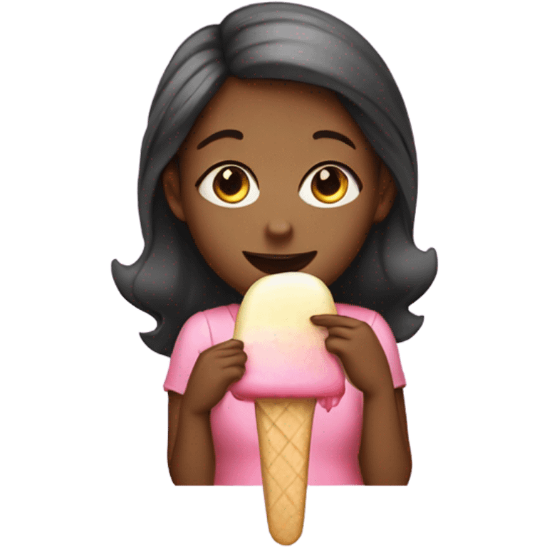 Girl eating popsicle  emoji