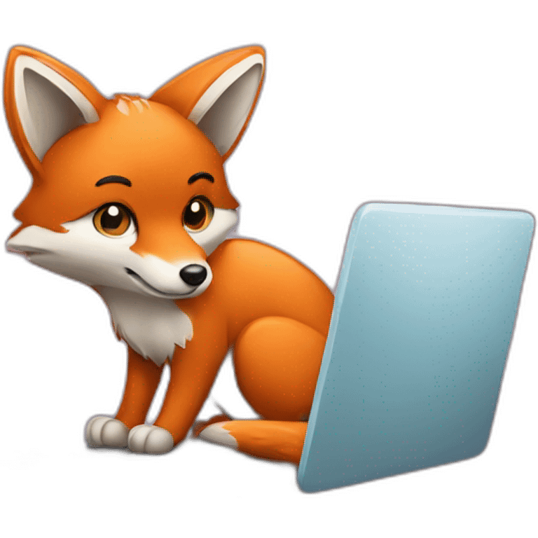 Fox with laptop emoji