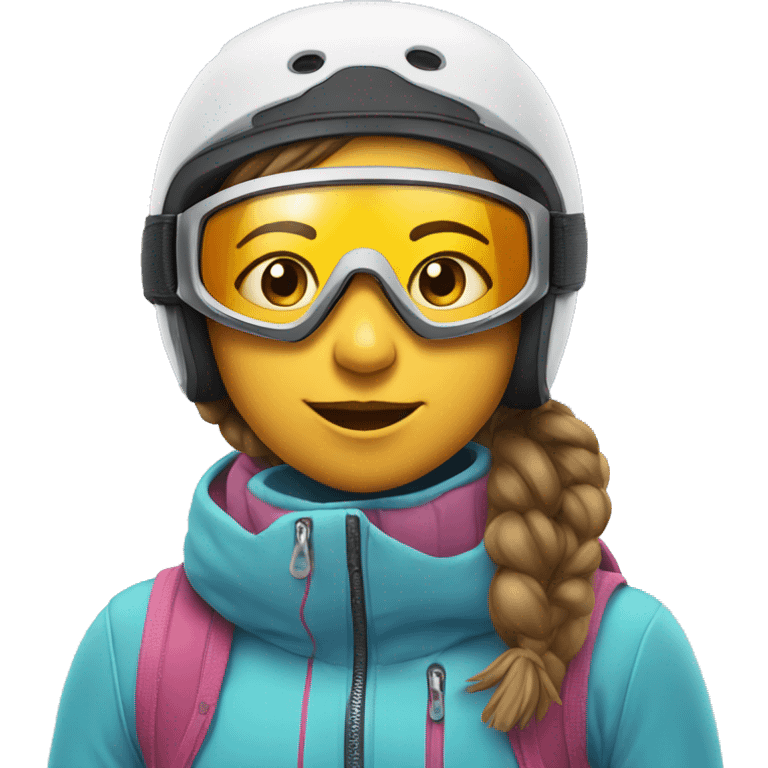 Girl skiing with goggles emoji