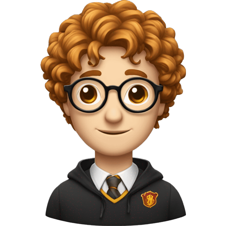 Harry potter avec les cheveux bouclés dans un pot de fleur avec des lunettes rondes et ça cicatrices  emoji