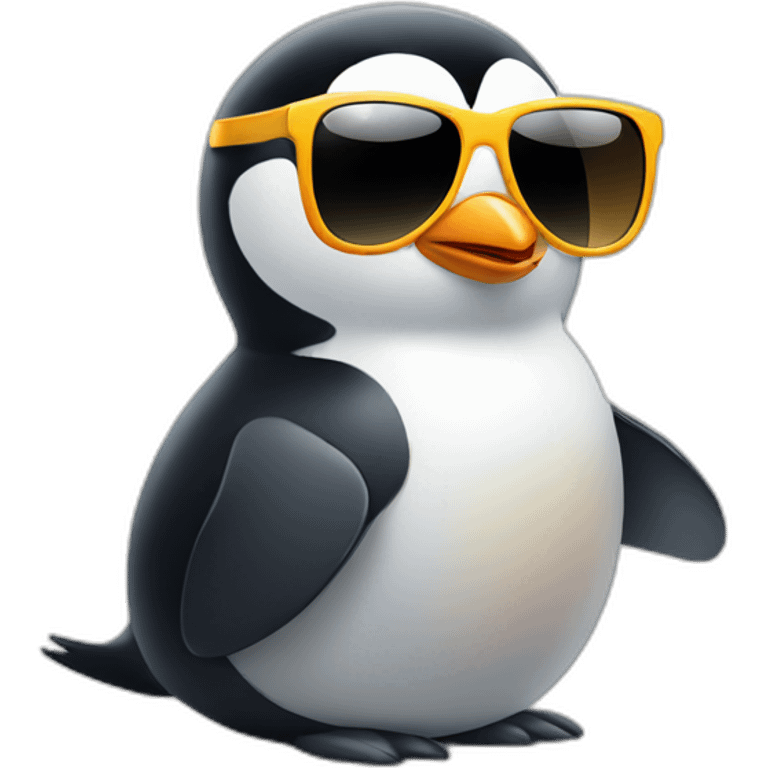 cool penguin in sunglasses emoji