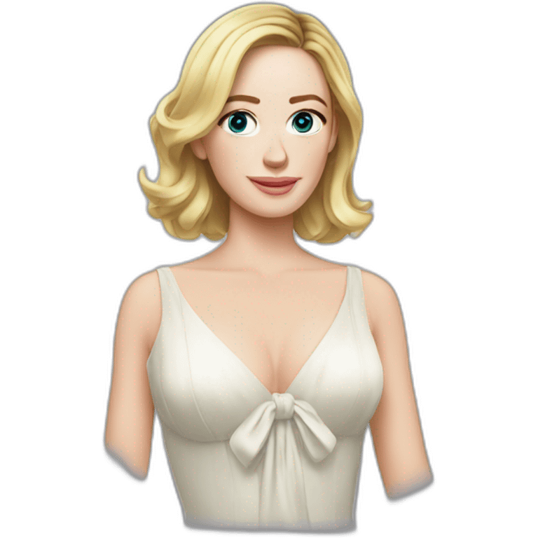 blonde Emily blunt wearing dress emoji