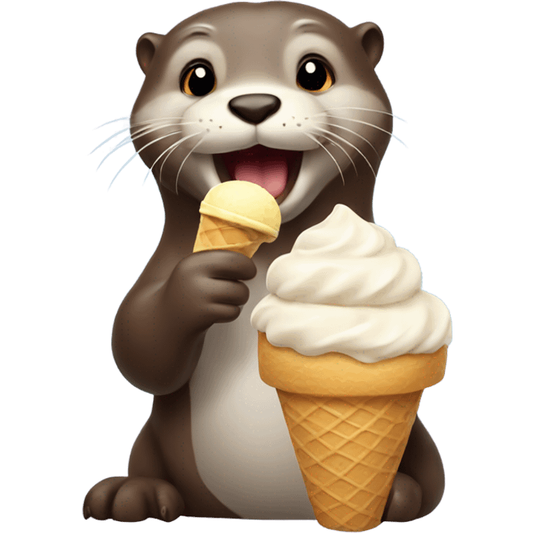 Otter eating ice cream emoji