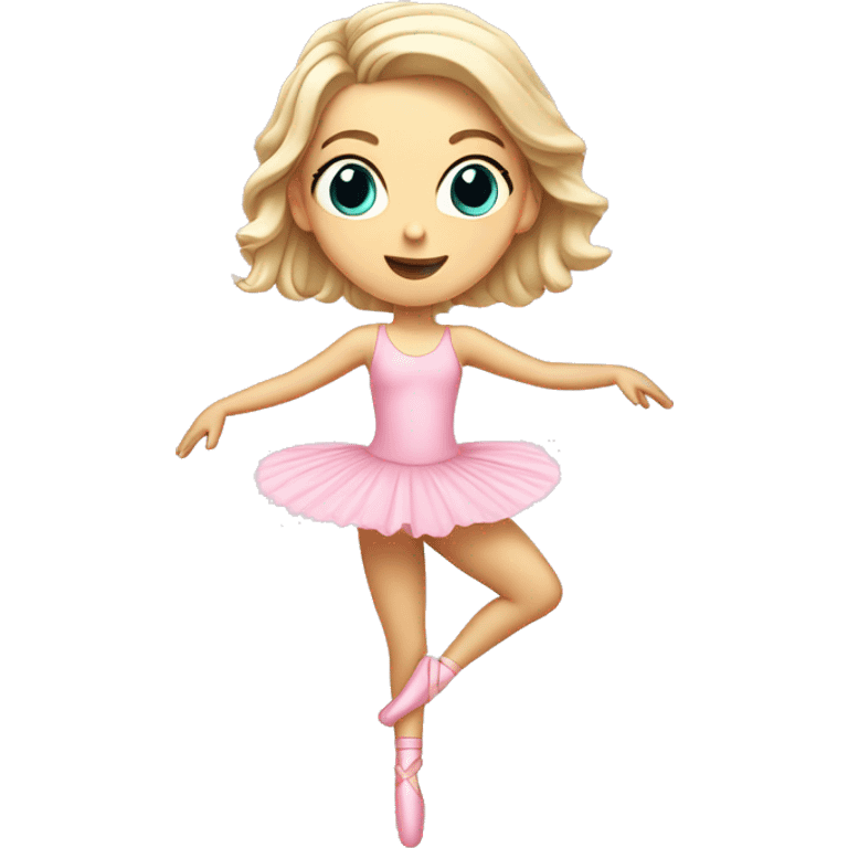 white girl, pink ballet girl. ballet pose emoji