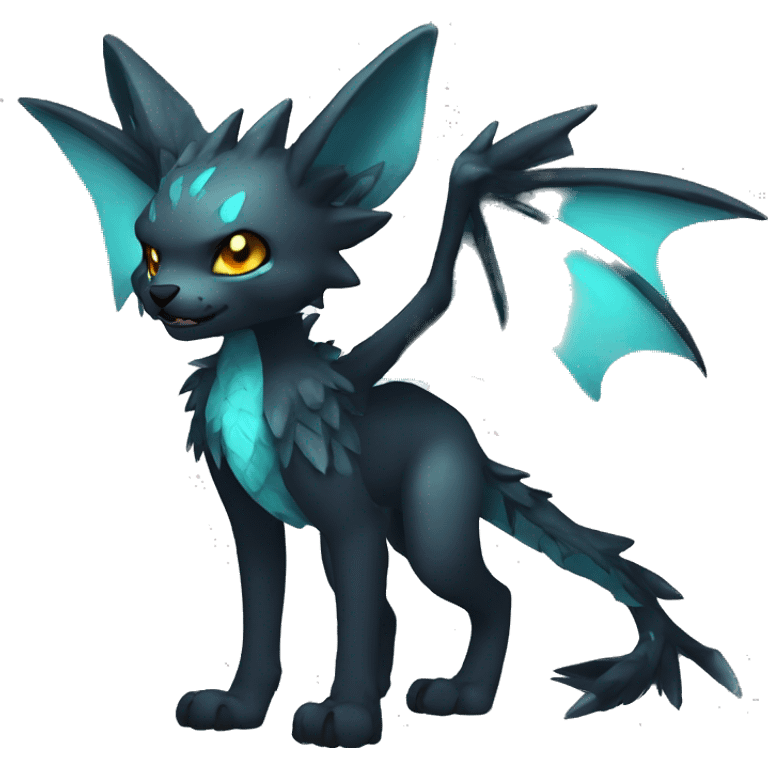 cool edgy fantasy dark-themed animal hybrid Fakemon full body emoji