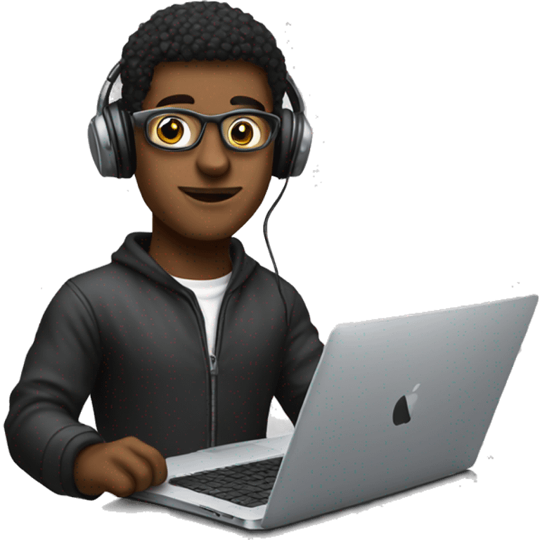 music producer with macbook emoji