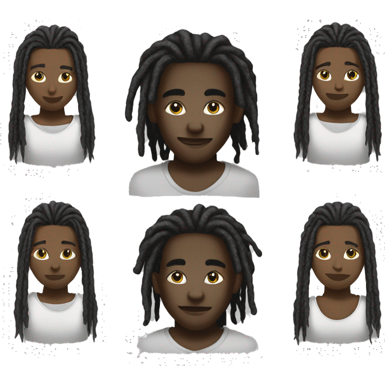 black boy with dreads and  a silver cuban link chin emoji