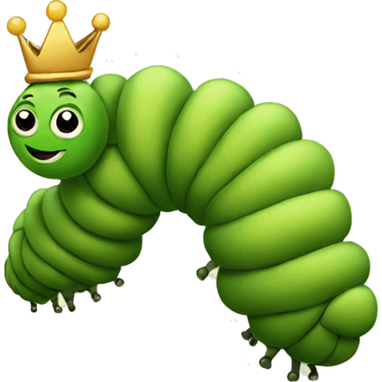 caterpillar with queen crown emoji