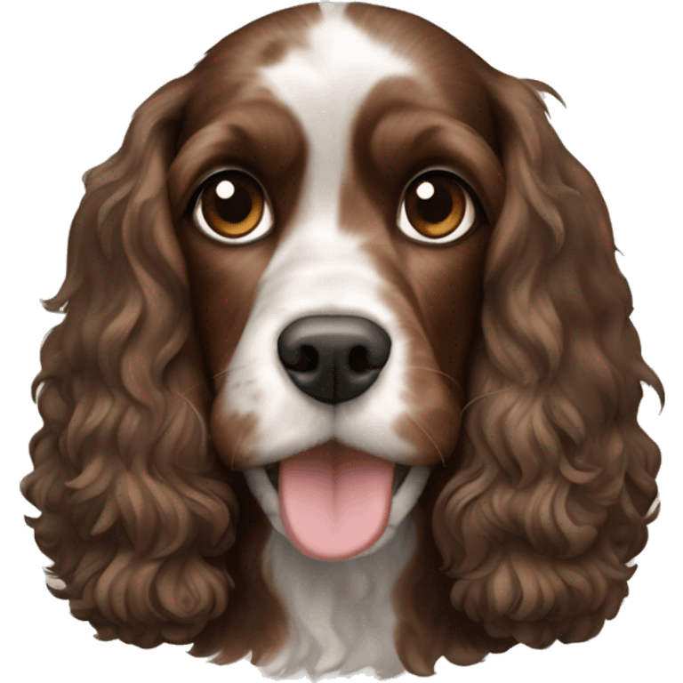 black white and brown cocker spaniel mixed with cavapoo emoji