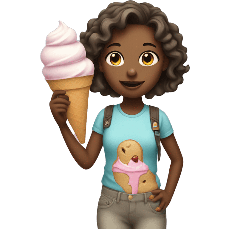 Girl with ice cream in hand emoji