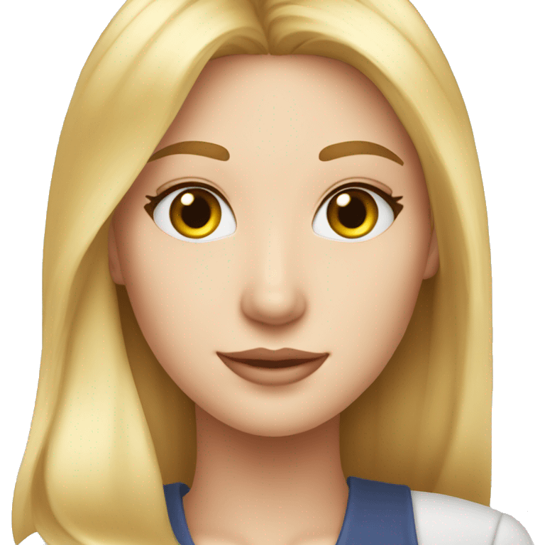 fair-skinned chest-deep blonde hostess who meets emoji