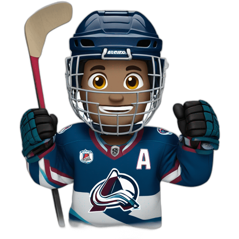 avalanche hockey player emoting emoji