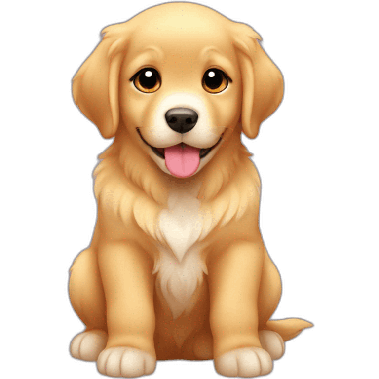 Golden Retriever cute puppy kawaii emoji