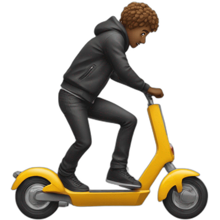 Someone doing a tailwhip on a scooter emoji