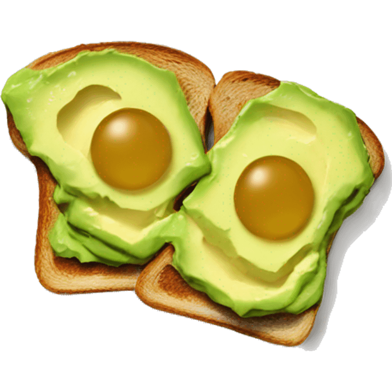 Two bits of toast with smashed avocado on top emoji