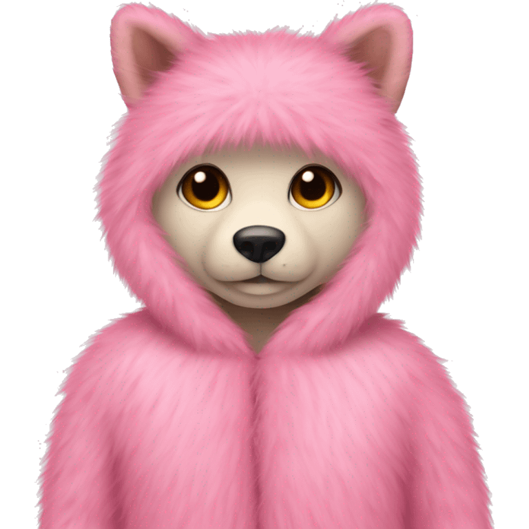 pink Fur coat  emoji