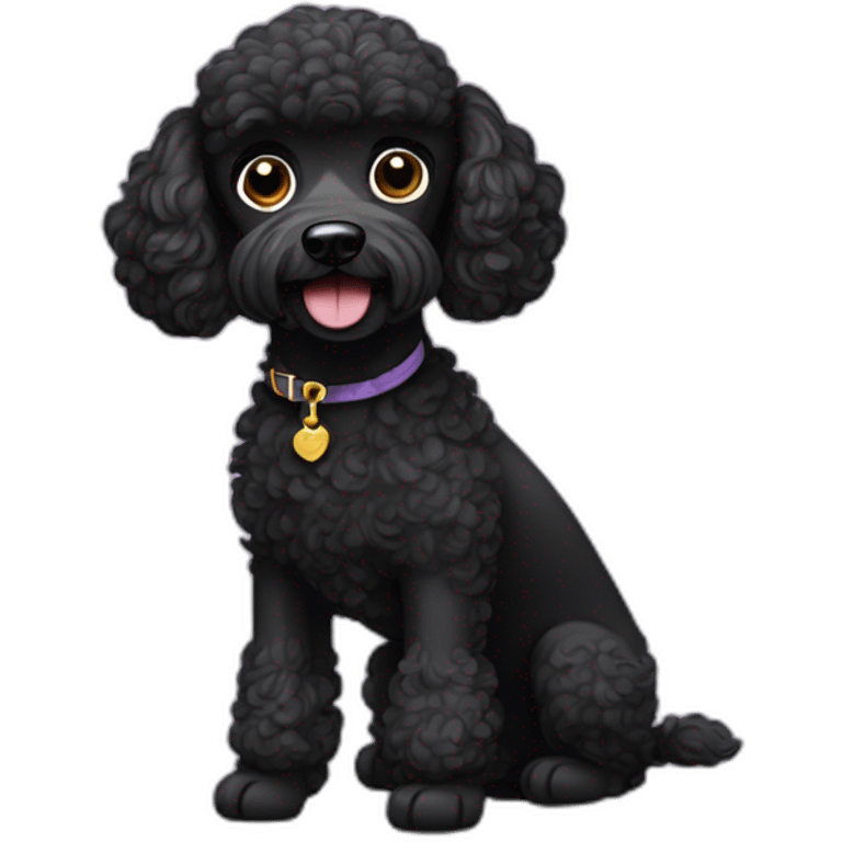 Black dog poodle emoji