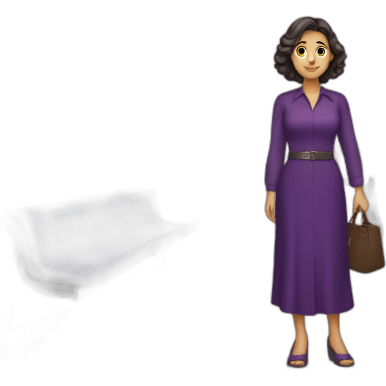 Armenian women in purple clothing in the bus station emoji