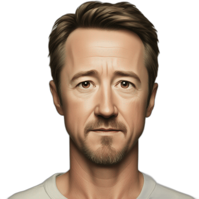 Edward Norton with cross tattoo emoji