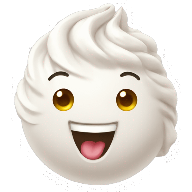 White and happy Merengue emoji