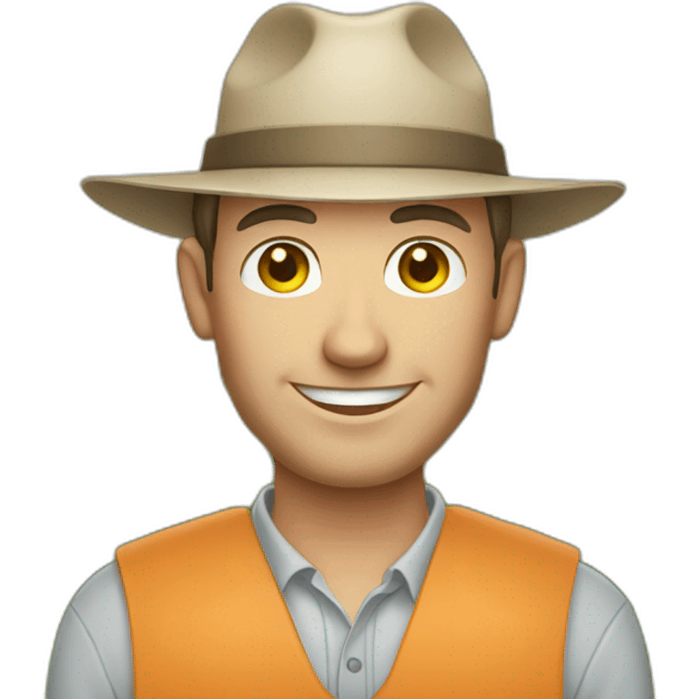 A male farmer, fair and clean-shaven emoji